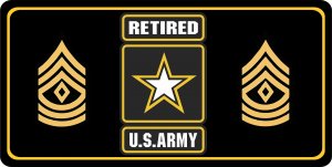 U.S. Army Retired First Sergeant Photo License Plate