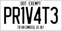 Lawful Traveler Private On White Photo License Plate