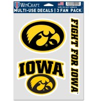 Iowa Hawkeyes 3 Fan Pack Decals