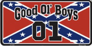 Good Ol Boys Confederate Flag Rebel Metal License Plate
