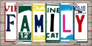 Family Cut Style Metal License Plate