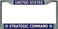 United States Strategic Command Chrome License Plate Frame