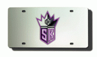 Sacramento Kings Silver Laser License Plate