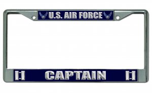 U.S. Air Force Captain Chrome Photo License Plate Frame
