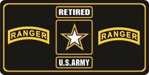 U.S. Army Retired Ranger Photo License Plate