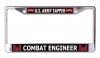 U.S. Army Sapper Combat Engineer Chrome License Plate Frame