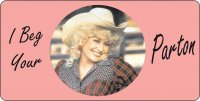 Dolly Parton Photo License Plate