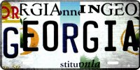 Georgia Strip Art Metal License Plate
