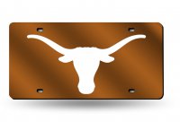 Texas Longhorns Orange Laser License Plate