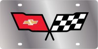 Corvette Logo Stainless Steel License Plate