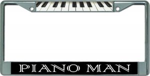 Piano Man Chrome License Plate Frame