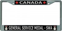 Canada General Service Medal-SWA Chrome License Plate Frame