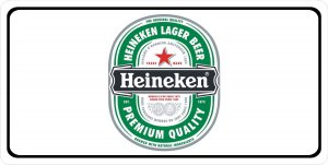 Heineken On White Photo License Plate
