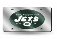 New York Jets Silver Laser License Plate
