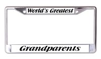 World's Greatest Grandparents Chrome License Plate Frame