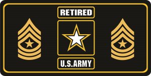 U.S. Army Retired Sergeant Major Photo License Plate