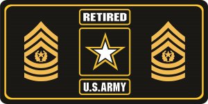 U.S. Army Retired Command Sergeant Major Photo License Plate