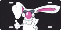 Cartoon Rabbit Centered Airbrush License Plate