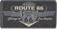 Historic Route 66 Shield & Wing Photo License Plate