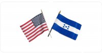 U.S. / Honduras Crossed Flags Photo License Plate