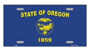 Oregon State Flag Metal License Plate
