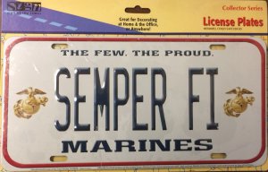 Semper FI Marines Metal License Plate