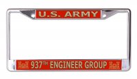 U.S. Army 937th Engineer Chrome License Plate Frame