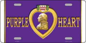 Purple Heart Metal License Plate
