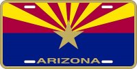 Arizona Flag Metal License Plate