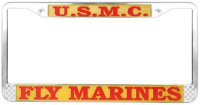 U.S. Marines Fly Marines Chrome License Plate Frame