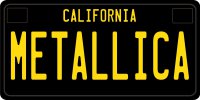 Metallica California Photo License Plate