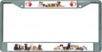 Lovable Dogs And Pups Chrome License Plate Frame