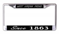 West Virginia Proud Since 1863 Chrome License Plate Frame