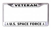 U.S. Space Force Veteran Chrome License Plate Frame