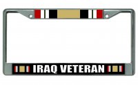 Iraq Veteran Chrome License Plate Frame