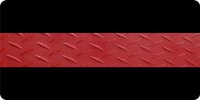 Firefighter Thin Red Line Photo License Plate