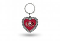 San Francisco 49ers Bling Rhinestone Heart Keychain