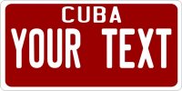 Cuba State Plate On Red Photo License Plate