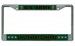U.S. Army Lieutenant General Chrome Photo License Plate Frame
