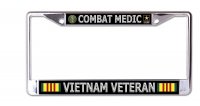 U.S. Army Combat Medic Vietnam Veteran Chrome License Frame