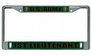 U.S. Army 1st Lieutenant Chrome Photo License Plate Frame