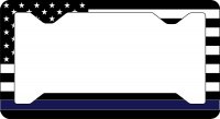 Police Thin Blue Line Thin Style License Plate Frame