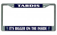 Tardis It's Bigger On The Inside #2 Chrome License Plate Frame