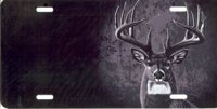 Deer Offset on Black Airbrush License Plate