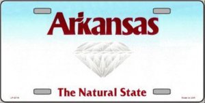 Arkansas State Background Metal License Plate