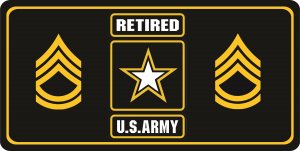 U.S. Army Sergeant First Class Retired Photo License Plate