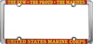 The Few The Proud The Marines Chrome Thin Rim License Frame