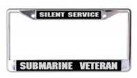 Silent Service Submarine Veteran Chrome License Plate Frame