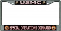 USMC Special Operations Command Chrome License Plate Frame