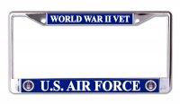 U.S. Air Force World War II Vet Chrome License Plate Frame
